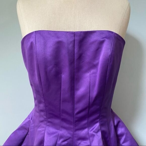 Betsey Johnson Evening Dutchess Purple Rose Dress - Picture 2 of 16